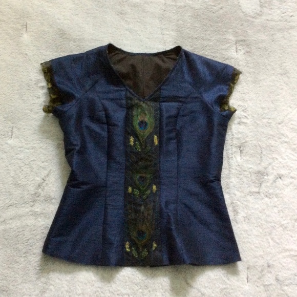 Handmade Tops - Handmade Blue & Peacock Top